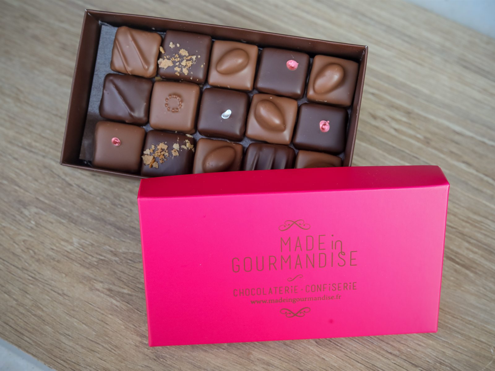 Balloboîte de chocolats ouverte